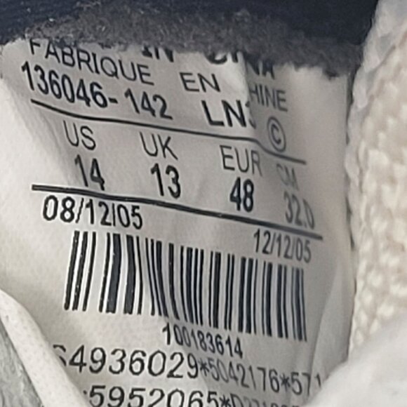 Air Jordan 11 Retro 2005 Mens White Columbia Blue Sneakers 136046-142 US Size 14 - Picture 8 of 8